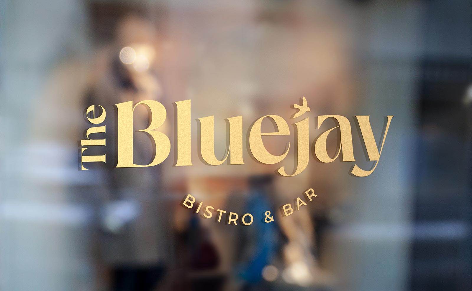 Bluejay Logo Design on Window