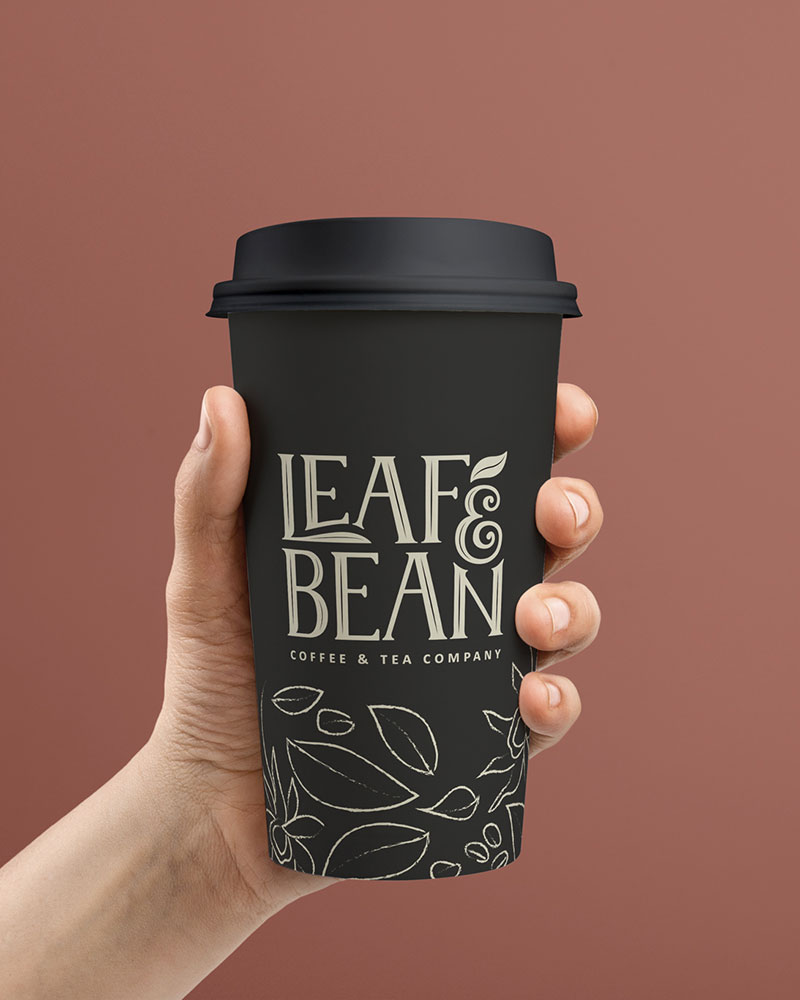 Leaf and Bean Medium Coffee Cup Packaging