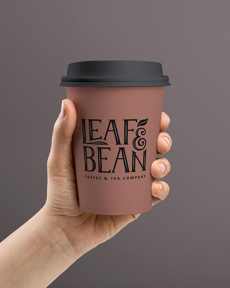 Leaf and Bean Small Coffee Cup Packaging