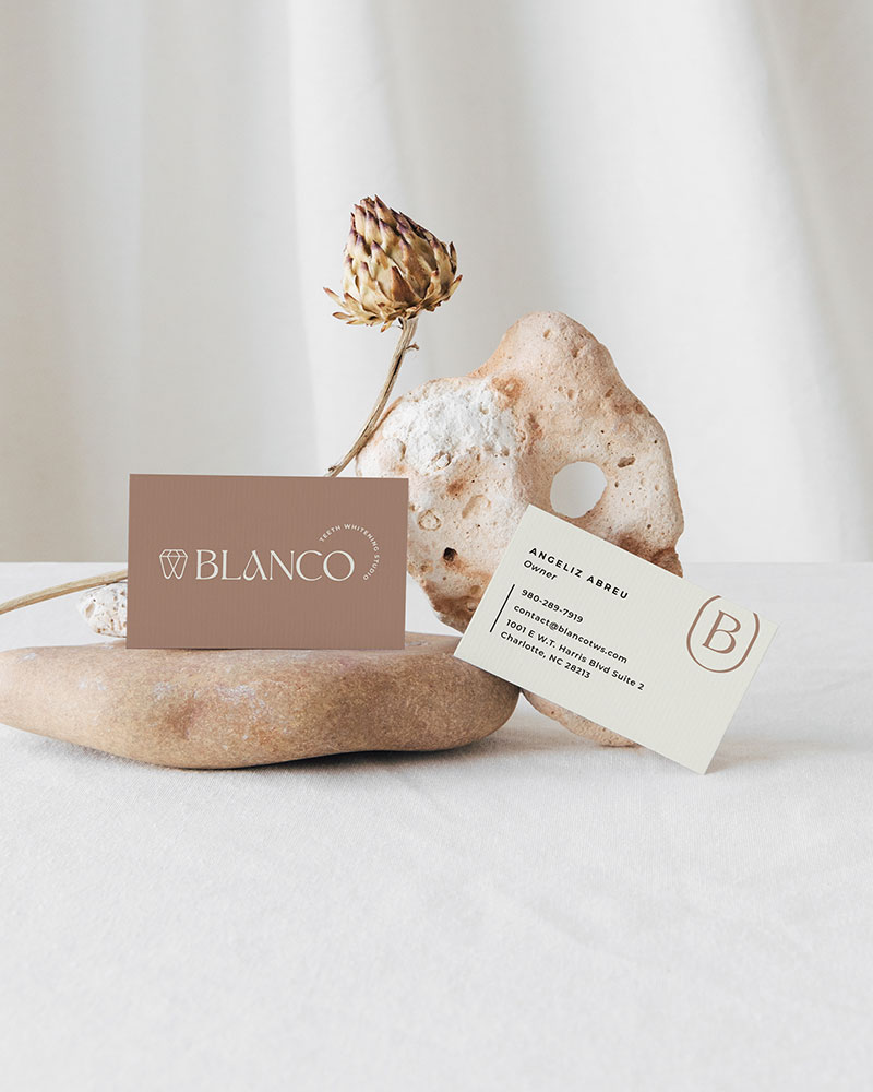 Blanco Teeth Whitening Studio Beauty Dental Branding Business Card Design